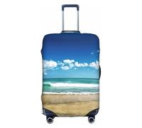 Sandy Beach - Copertura per valigie trolley, elastica, lavabile, antigraffio, adatta per 45-81 cm, bianco, XL