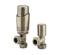 Sandy Beach Valvole per radiatore in ottone anticato, diritte con detentore (15 mm)