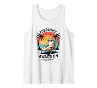 Sandy Paws Sunny Claws - Avventura tropicale per gatti, sole estivo Canotta