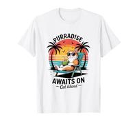 Sandy Paws Sunny Claws - Avventura tropicale per gatti, sole estivo Maglietta