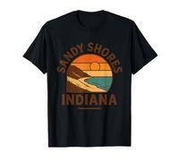 Sandy Shores Indiana Camicia Tramonto Spiaggia Vista Panoramica Maglietta