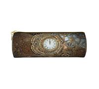 Sandy Terreno nel deserto Stampato Astuccio in Pelle Penna Astuccio Cosmetico Trucco Borsa Ufficio Storage Bag Per Uomo Donna, Orologio Steampunk Rusty, Taglia unica, Compatto