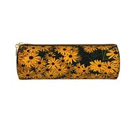 Sandy Terreno nel deserto Stampato Astuccio in Pelle Penna Astuccio Cosmetico Trucco Borsa Ufficio Storage Bag Per Uomo Donna, Rudbeckia, Taglia unica