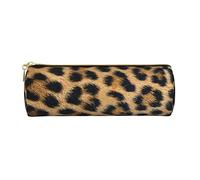 Sandy Terreno nel deserto Stampato Astuccio in Pelle Penna Astuccio Cosmetico Trucco Borsa Ufficio Storage Bag Per Uomo Donna, Stampa leopardata ruvida, Taglia unica