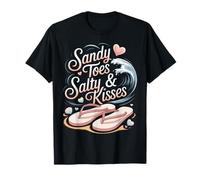 Sandy Toes Salty & Kisses Infradito Cuore Conchiglie Estate Maglietta