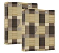Sandybrown Buffalo Plaid Tartan Scozia Raccoglitore Dati con Tasca 1 Confezione 1 Raccoglitore da 3,8 cm Forniture per Infermieri 200 fogli