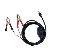Sandyseptember Cavo di alimentazione CC 3,0 m 16AWG per morsetti a coccodrillo e interruttore, adatto per Starlink Mini, per collegamento a batteria solare o auto da 12-48 V, nero e rosso