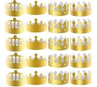 Sandyseptember Corona Gloria Goditi il nostro set di 20 corone di carta dorate regolabili per feste (20 pezzi)
