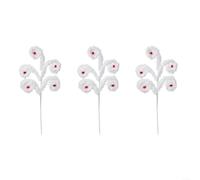 Sandyseptember Decorazioni natalizie a forma di vite pelosa con campane, set di 3 ornamenti per albero di Natale per casa, ufficio, feste (bianco)