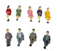 Sandyseptember Figure in plastica sedute, scala 1:32, 50 pezzi, genere misto, set umano, per treni in scala OO, modelli architettonici