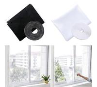 Sandyseptember Rete per finestre per interni, per tende fai da te, protezione dagli insetti per casa e ufficio, la rete in poliestere consente il flusso d'aria bloccando gli insetti volanti (nero, 1,5