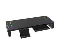 Sandyseptember Rialzo per monitor incentrato sul lavoro, con supporto USB 3.0, personalizzazione della luce in tempo reale, posizione di visualizzazione neutra sul collo e spazio di archiviazione