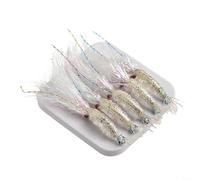 Sandyseptember Set di 5 ami per pesca a mosca, progettati per attirare pesci d'acqua salata come trote di mare e spigola (4#)