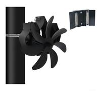 Sandyseptember Ventola magnetica alimentata a calore per camino, ossido di alluminio trattato per resistenza alla ruggine e distribuzione efficace del calore (nero)