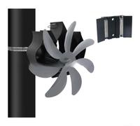 Sandyseptember Ventola magnetica alimentata a calore per stufa per camino, ossido di alluminio trattato per resistenza alla ruggine e distribuzione efficace del calore (grigio ferro)