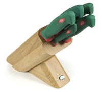 Sanelli 931605 Ceppo Coltelli Leck, Legno, Verde/Rosso, 5 unità Single