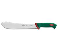 Sanelli linea Premana Professional Coltello Scimitarra Larga XL, Acciaio inox, Verde/Rosso, lunghezza lama 26 cm.