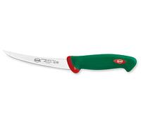 Sanelli Premana Professional Coltello Disosso Curvo Stretto, Acciaio Inossidabile, Verde/Rosso, Lama cm.15