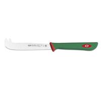Sanelli Premana Professional Coltello Formaggio 2 Punte, Acciaio Inossidabile, Verde/Rosso, 22.5 x 1.5 x 3 cm