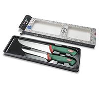 Sanelli Premana Professional Confezione Coltelli macellaio, Acciaio Inossidabile, Verde / Rosso, 39 x 13 x 3 cm, 2 Unità