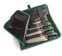Sanelli Set 5 coltelli Premana Professional Rotolo Cuoco, Cordura, Nero/Verde