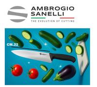 COLTELLO TRINCIANTE CUOCO SUPRA CM.22 INOX RISTO PROFESSIONALE AMBROGIO SANELLI