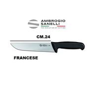 Sanelli Ambrogio Ambrogio Sanelli-Supra-Coltello Francese. Manico Ergonomico in Polipropilene, Colore: Nero. Lama: Larga Liscia, Nitro-B Inox all'azoto. Cm: 24, Acciaio Inossidabile, Grigio, 24 cm