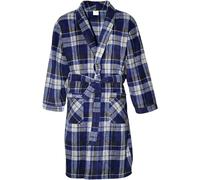 SaneShoppe Vestaglia da uomo con collo sciallato a quadri 300 gsm (L-XL, Marina Militare)