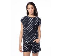 Sanetta Camicia da notte blu scuro / bianco Donna Sanetta S