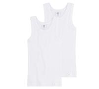 Sanetta Canottiera da bambina con spalline larghe in confezione doppia in cotone biologico, made in Europe Bianco (10) 14 anni