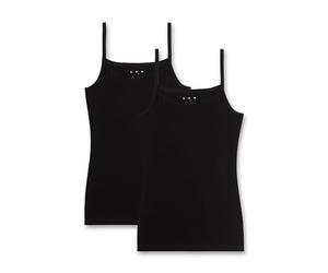 Sanetta Canottiera da Bambina (Confezione da 2), Nero (Super 10015)., 140 cm