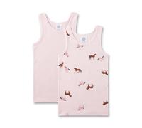 Sanetta Canottiera Intima da Ragazza (Confezione Doppia) Cavalli Rosa | Canottiera Intima di Alta qualità e sostenibile per Ragazze in Misto Cotone. Contenuto: Set di 2 Biancheria Intima per Ragazze