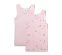 Sanetta Canottiera Intima da Ragazza (Confezione Doppia) Uccelli Rosa | Canottiera Intima di Alta qualità e sostenibile per Ragazze in Cotone Biologico., Colore: Rosa., 80