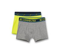 Sanetta Doppelpack Hipshort Elite Grey Mel. Pantaloncini Hip per Ragazzi in Confezione Doppia Grigio Melange e Verde Limone con Fascia Elastica, Grau, 176 cm Bambino