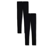 Sanetta - Pantalone-calzamaglia unisex in 100% cotone biologico, confezione da 2 pezzi Nero (Super Black 10015). 128 cm