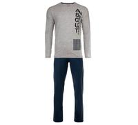 Sanetta Pigiama da ragazzo, 2 pezzi, lungo, pigiama, bambini, adolescenti, cotone, grigio/blu, 188
