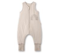 SANETTA Sacco nanna con piedi beige | Pratico e comodo sacco a pelo unisex in cotone biologico, sacco nanna con cerniera e stampa arcobaleno | Baby Sleeping Bag