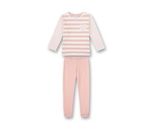 Sanetta Schlafanzug Lang Set di Pigiama, Argento e Rosa, 128 cm Bambina