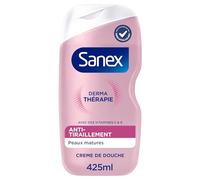 SANEX Derma Terapia Crema doccia antistrappo | pelle matura |* aiuta a riparare la pelle squamosa e a ridurre la tensione | complesso di aminoacidi brevettato e vitamine C ed E- 425ML