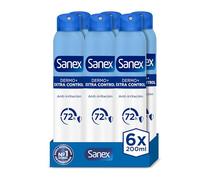 Sanex Dermo Extra Control, deodorante per uomo e donna, 6 pezzi da 200 ml
