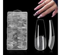 SanFangyue 504 Pezzi Ballerina Unghie Finte da Bambina, 12 Taglie Tip Unghie in Gel Unghie, Full Cover Tips Unghie Trasparente per Ragazze Donne Saloni di Manicure