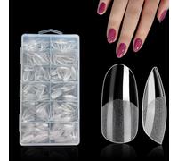 SanFangyue 552Pcs Per Unghie Corte Ovali, 12 misure - Trasparenti Estensioni Rapide per Unghie Finte a Copertura Totale per Saloni e Uso Domestico- Nail Tips (DY, M)