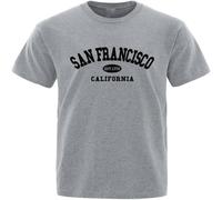 Sanfcisco EST.1776 California Letter T Shirts Men Fashion Oversized Tops Summer T Shirt Loose Designer xury Tee Clothing Gray L