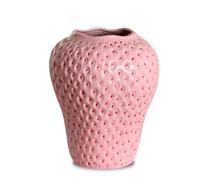 SANFERGE Vaso da fiori in ceramica a forma di fragola, gigante, decorativo, grazioso vaso per composizioni floreali, unico per decorazione vintage moderna per casa, cucina, ufficio, centrotavola,