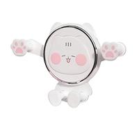 Sanfiyya Monte del Telefono Carino per Auto, Clip di sfiato per con Gatto Bianco, Supporto per Telefono Gatto Cartone Animato a 360 ° per Cellulare da 4-7 Pollici, Accessori Carini per Donne per