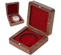 Sanfly 1 Set di Scatole Regalo per Presentazione di Monete Singole in Legno con Chiusura Interna per Monete 40 Mm per Collezionisti di Monete