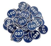 Sanfly 100 Etichette Identificative Numerate Etichette Chiave Numeriche Etichette Portachiavi Etichette Portaoggetti in Lega di Alluminio Etichette Numerate Rotonde in Metallo (Numero 1-100)