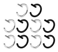 Sanfly Anelli Per Labbra Finti, 10 Pezzi Clip Gotica a Forma Di T Su Polsini Finti Non Penetranti Per a Labbro Setto Cerchio Gioielli Per Il Corpo Per Donne Uomini