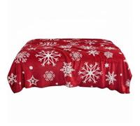 Sanfly Coperta Natalizia, Morbida E Calda Coperta con Fiocchi di Neve, Ideale per Le Vacanze Invernali in Baita O Come Decorazione Natalizia per Divano.