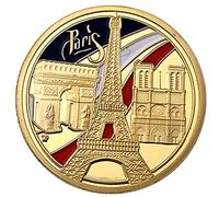 Sanfly Pc Francia Parigi Torre Eiffel di Trionfo Collezione di Decorazioni per Monete Placcate in Oro della Rivoluzione Francese